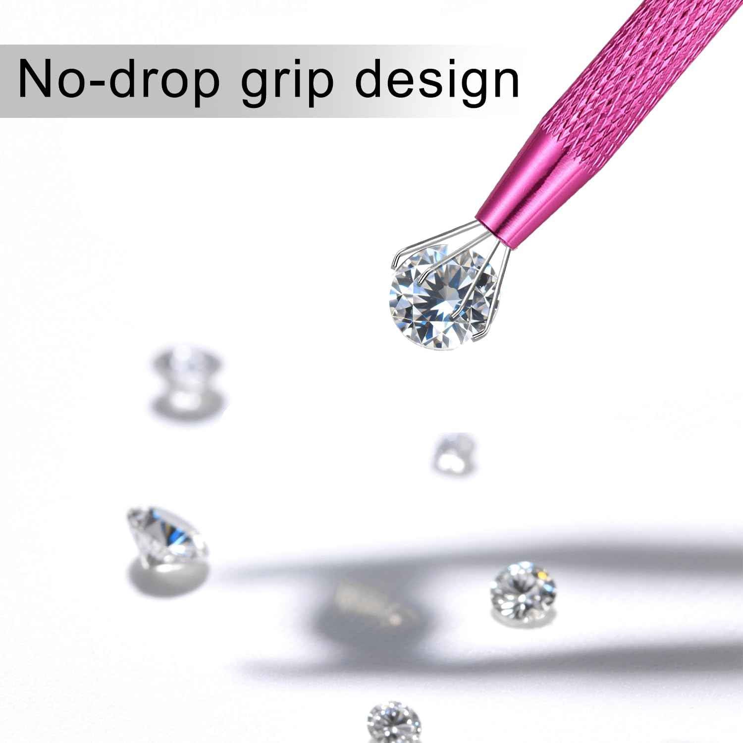 VOJO Piercing Ball Grabber Tool Kit 16G,18G Stainless Steel Flat Back Earrings Applicator with Threaded & Threadless Insertion Pins for Ear Nose Lip Body Jewelry Changes (Silver+Pink+Rose Gold Ball Grabber Tool)