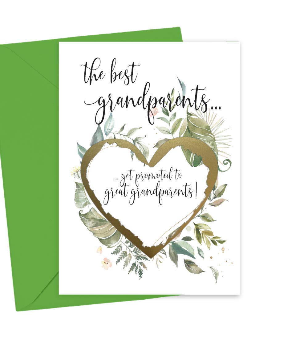 Pregnancy Scratch Off Card for Grandparents, Green Foliage Surprise Baby Announcement for Grandma and Grandpa from Grandson or Granddaughter (Grandparents)