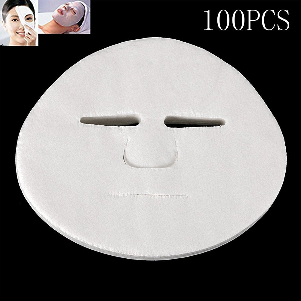 Jump 100/200/300/500 PCS Lady Nonwoven DIY Facial Mask Face Masks Paper Cotton SPA Salon Tool (100pcs)