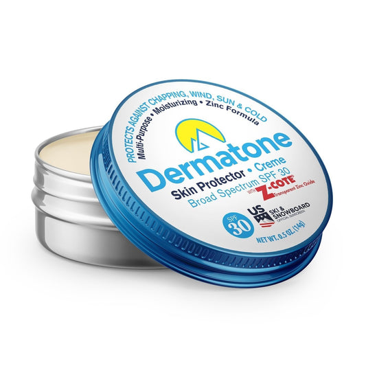 Dermatone Skin Protector w/Zinc | Skin Balm for Face & Lips | Barrier Cream for Sun, Wind & Cold | SPF 30 Zinc Sunscreen | Moisturize Heal & Repair Dry Skin, 0.5 oz