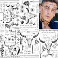 5 Sheets Temporary Tattoos Halloween Costume Set for Men Women