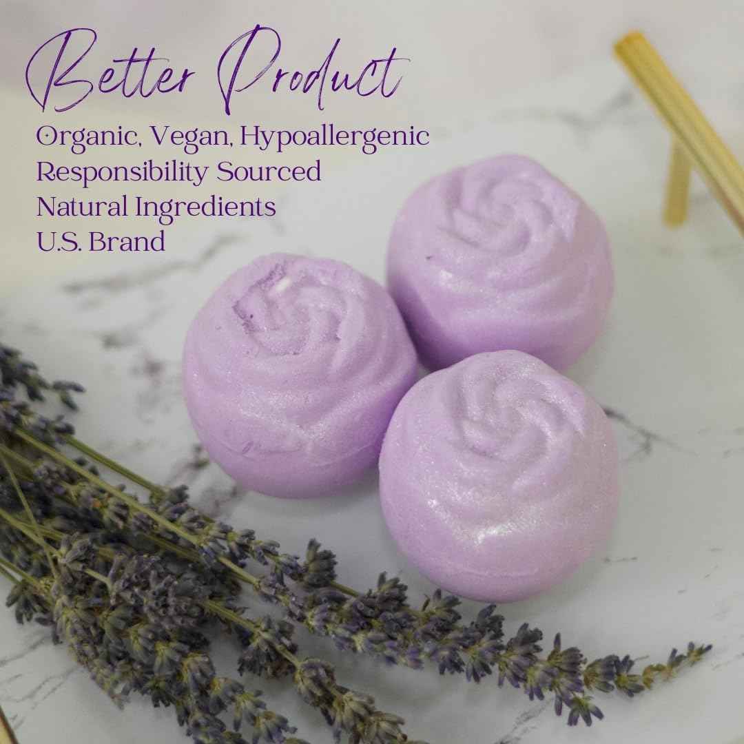EvolutionUSA Lavender Dreams Bath Bombs for Women, 12 Organic Flower Bath Bombs, Soft Lavender Bath Bombs, Womens Bath Bombs Gift, Lush Bath Bombs for Girls, Relaxing Bathbombs, Bath Balls