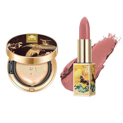 CATKIN 2Pcs Makeup Set Includes BB Cream Air Cushion Foundation C02 And Matte Lipstick CO157