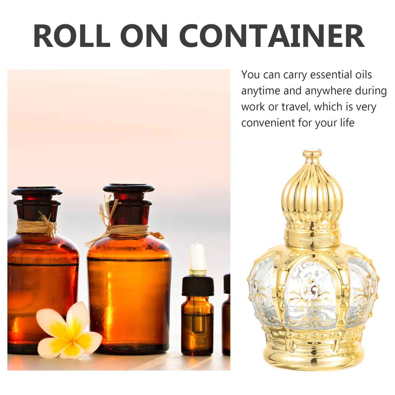 DOITOOL 2 Pack Glass Holy Water Bottles 10ml Empty Holy Water Containers Refillable Glass Roll on Bottles Essential Oil Containers for Catholic Christian Baptism Party Church