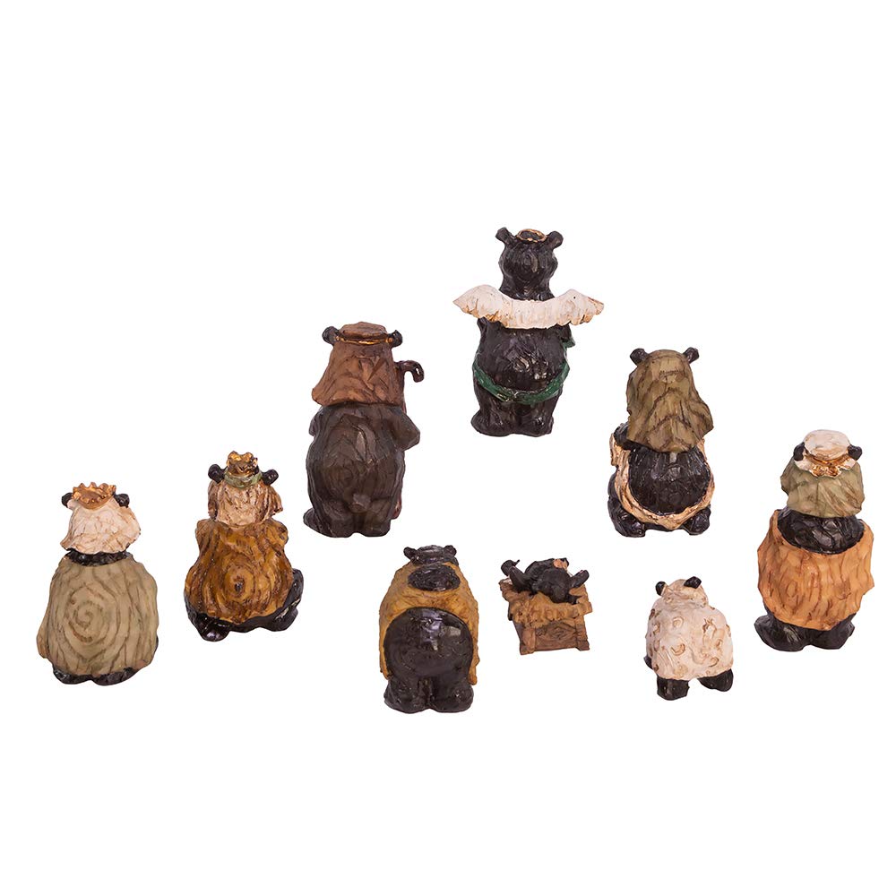 Kurt Adler Resin Bear, 4-Inch, Set of 9 Nativity Set