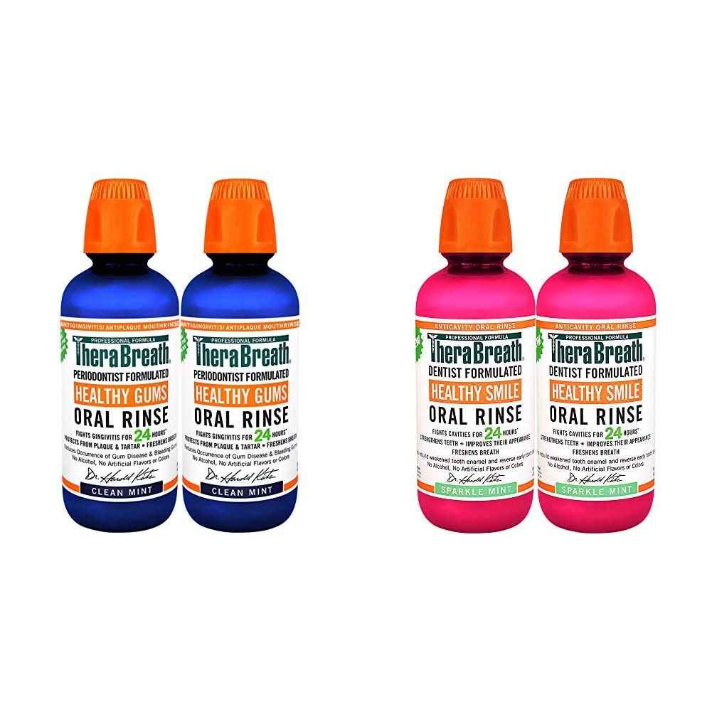 TheraBreath 24 Hour Healthy Gums Periodontist Formulated Oral Rinse, 16 Ounce (Pack of 2) 24 Hour Healthy Smile Dentist Formulated Oral Rinse, 16 Ounce (Pack of 2)