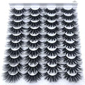 20 Pairs 25mm 3D Mink Lashes Bulk - Wispy Natural False Eyelashes