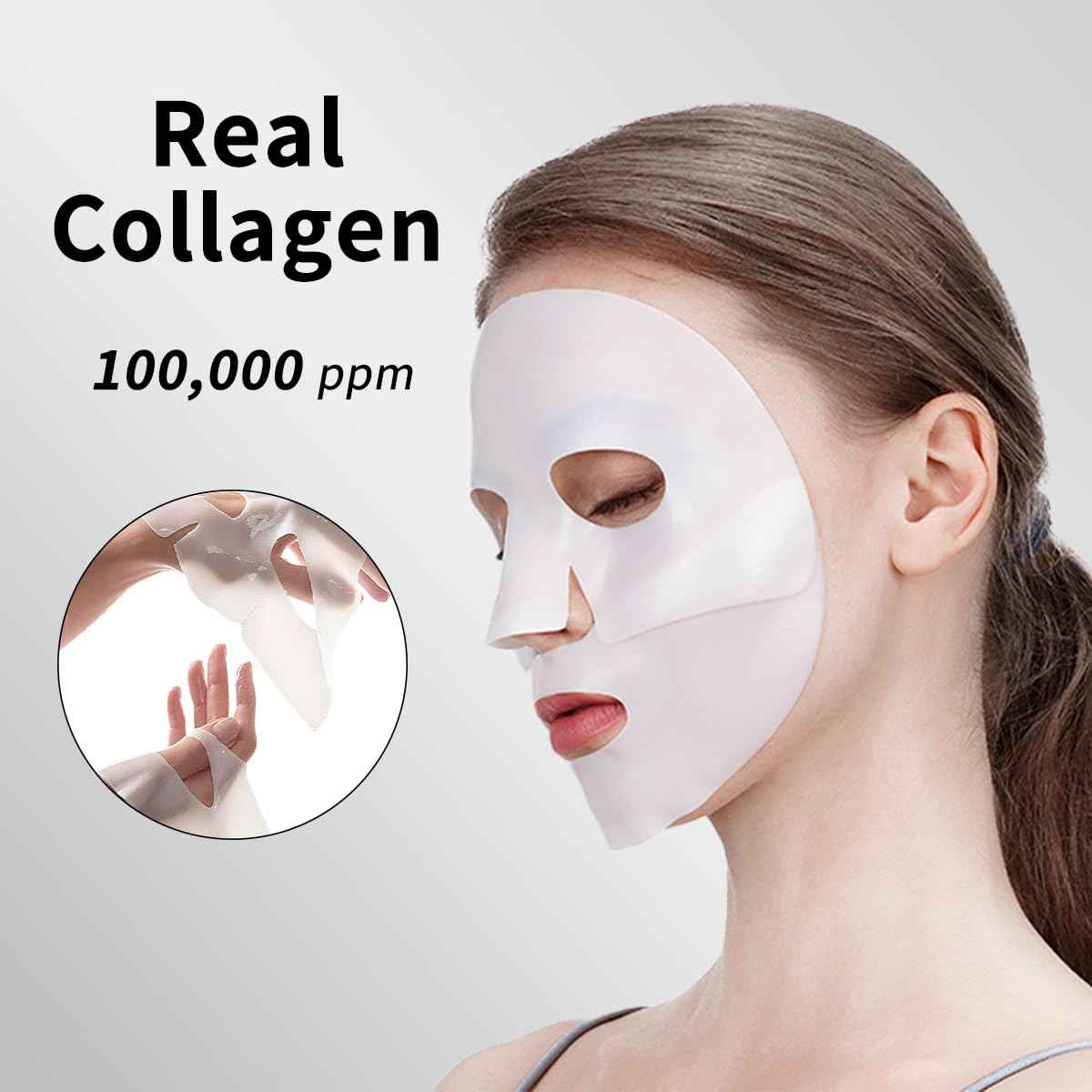 Mrface Night Collagen Hydrogel Facial Mask, Which can Create Glass Glossy Skin, Reduce Acne, Shrink Pores and Tighten-Enhance Elasticity, Moisturize and Moisturize Korean Facial Mask 2pack 35g x 10ea