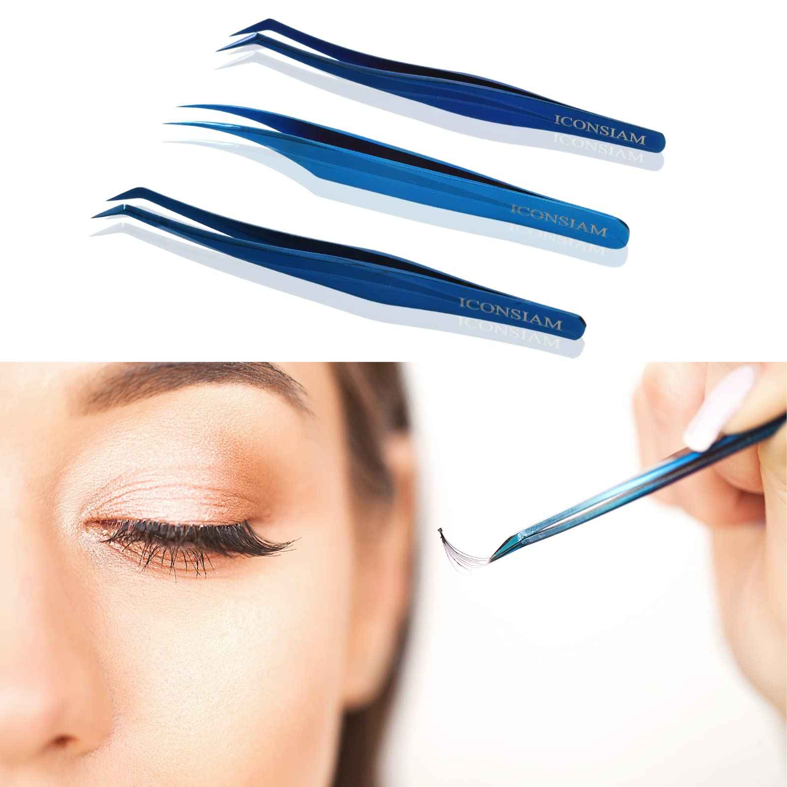 Eyelash Extensions Tweezers 3 Pieces Dolphin Shaped Tweezers and Curved Tip Tweezers for Eyelash Extensions Precision Lashes Tweezers Professional Tools for Isolation Classic Tweezers