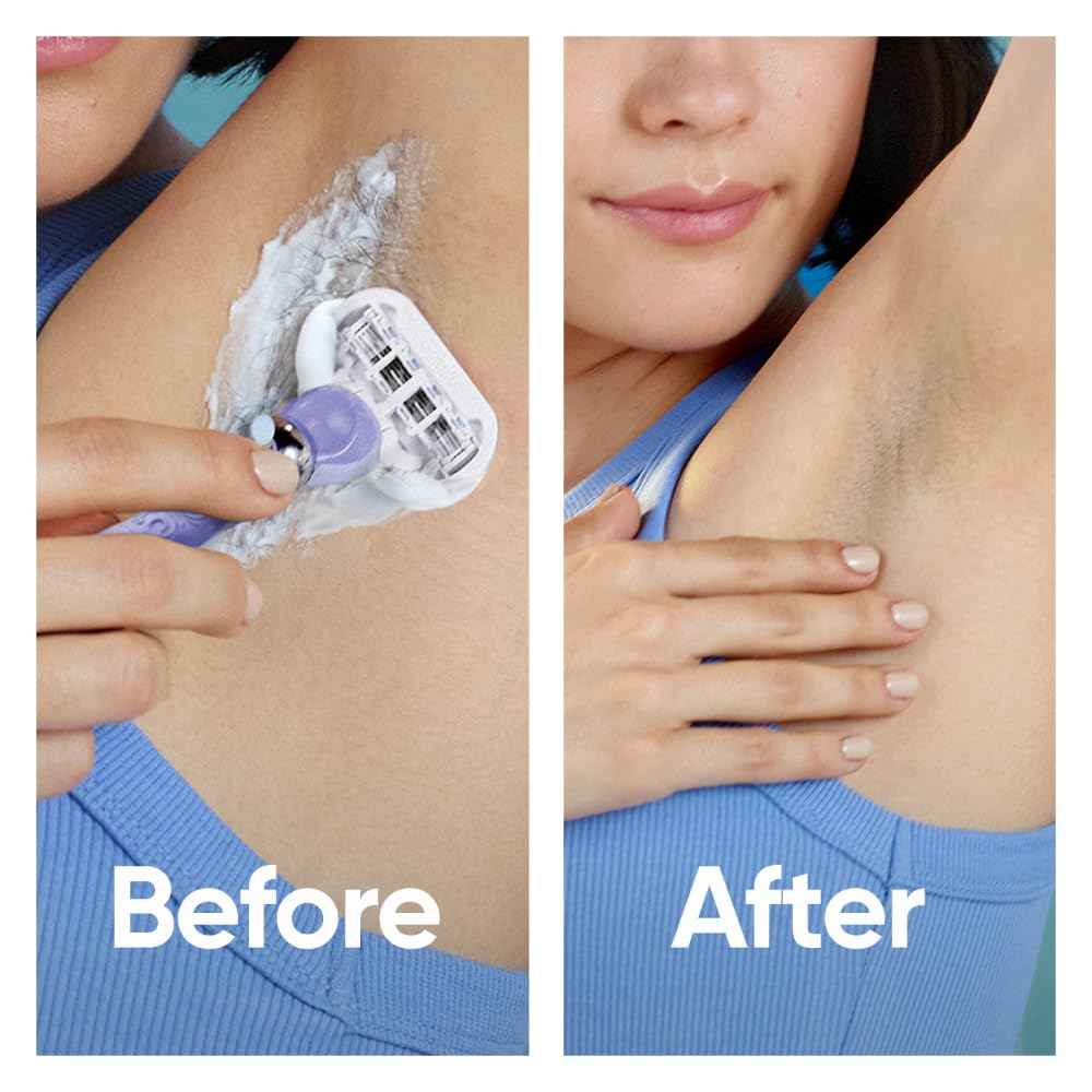 Gillette Venus Deluxe Smooth Swirl Women's Razor Handle + 4 Blade Refills, Flexible Handle and Pivoting Head, Holiday Gifts for Women