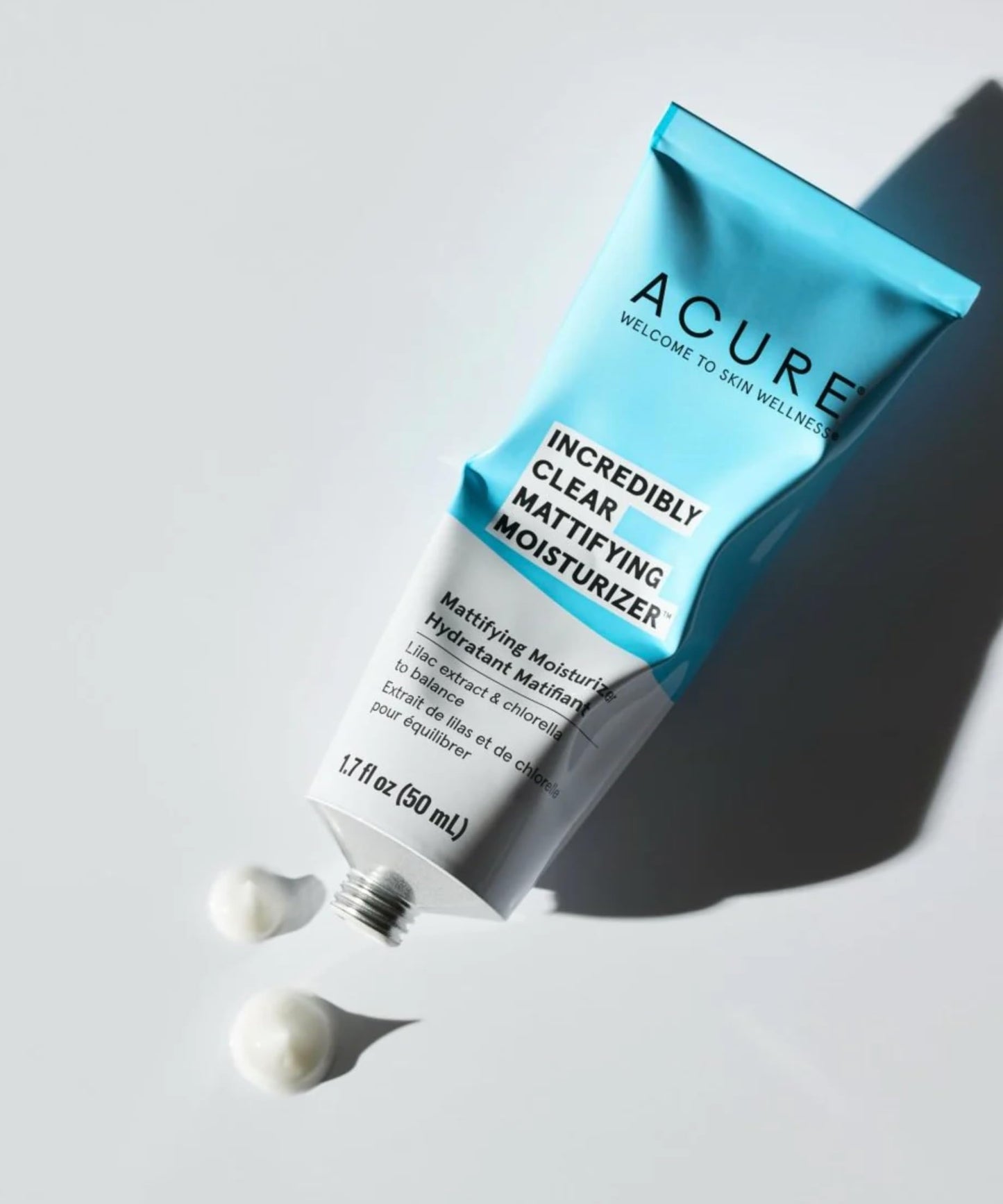 Acure Incredibly Clear Mattifying Face Moisturizer - Matte Finish Moisturizing Oil-Free Facial Cream Enriched with Lilac Extract & Chlorella -Achieve Skin Clarity, Smooth Texture & Pore Toning, 1.7 oz