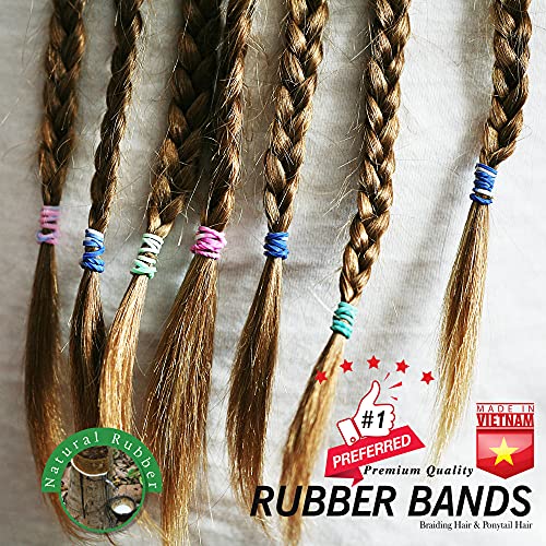 Rubber Bands Hair Band Soft Elastic Hair Accessories Braid Mini Hair Ties Stretchy Hair Ties No Damage Rubber Bands for Hair Made in Vietnam (1 LB - Yellow)