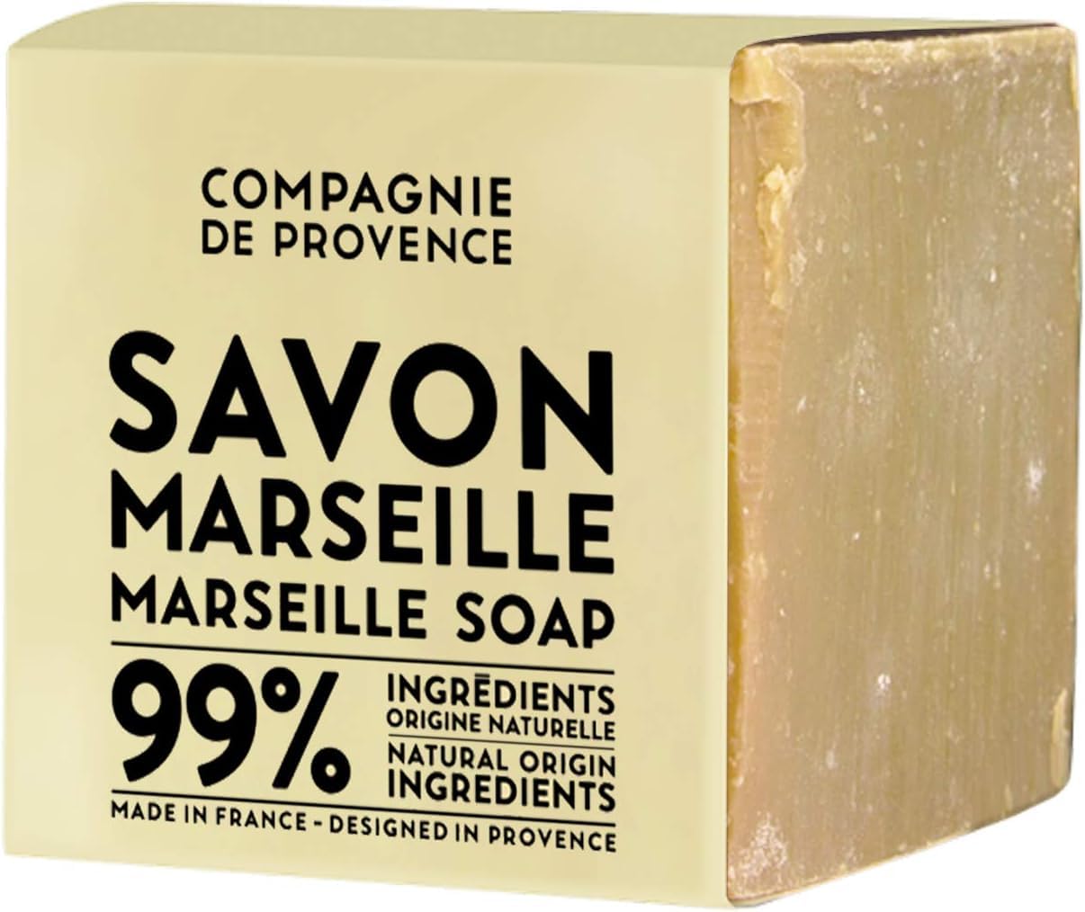 Compagnie de Provence Savon Marseille Palm Soap Cube - 400 grams - Made in France