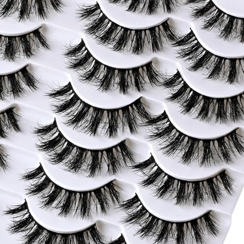 Fluffy Wispy False Eyelashes 14 Pairs | Natural, Reusable Volume Strips
