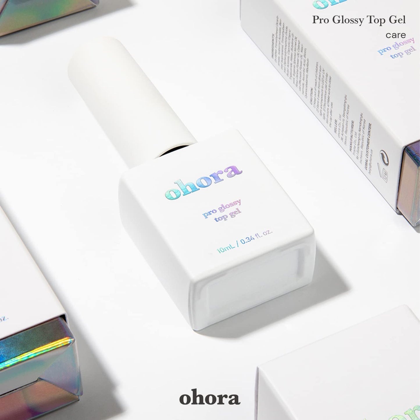 ohora Gel Nail Care (Pro Glossy Top Gel) - Corrects Nail Texture, Easy to Use & Easy to Remove for Semi Cured Gel Nail Strip Application - Professional Salon-Quality for Healthy, Strong Nails