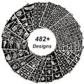 482pc Temporary Tattoo Stencils Kit - 20 Sheets Henna Face Body
