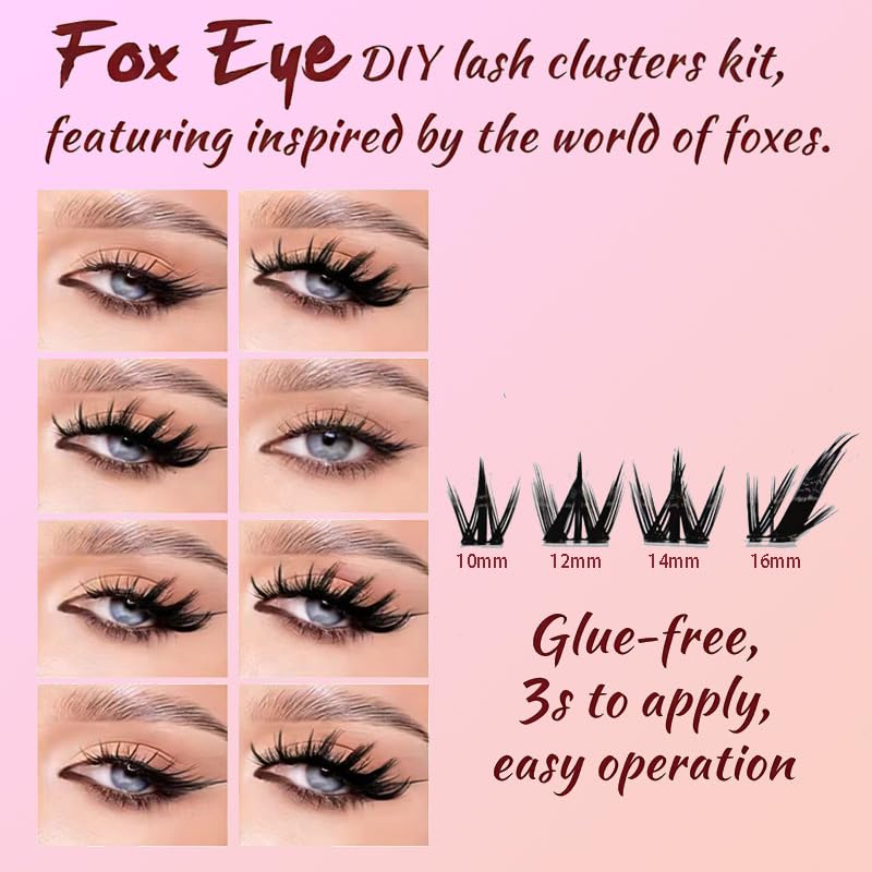 Self-Adhesive Lash Clusters 10-16mm, No Glue Needed, 160pcs