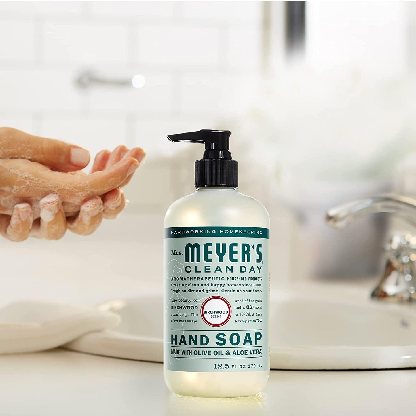 MRS. MEYER'S CLEAN DAY Liquid Hand Soap, Birch Wood 12.5 Fl Oz (Pack of 6)