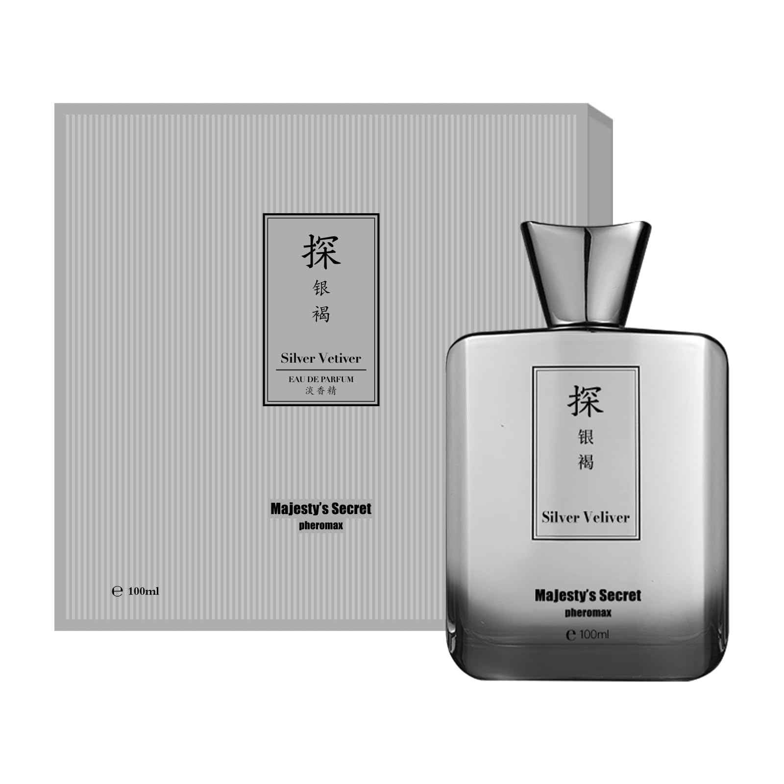 MAJESTY'S SECRET PHEROMAX Cologne for Men – 3.4 fl oz Eau De Parfum Spray, Long Lasting Premium Men’s Cologne with Masculine Scent, Luxury Gift for Boyfriend, Husband, or Dad (TAN Silver Vetiver)