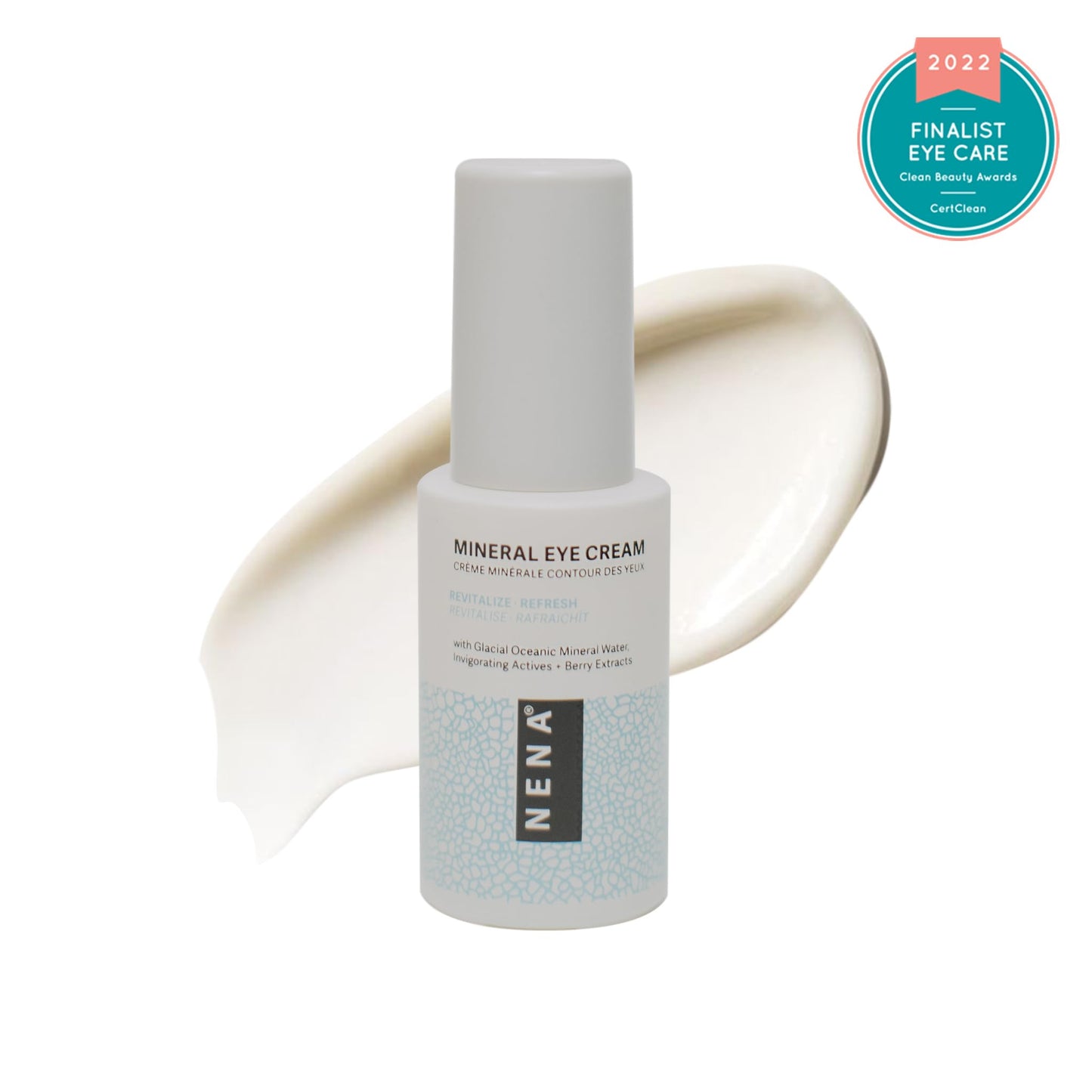 NENA Skincare Mineral Eye Cream - Hydrating Under Eye Cream for Dark Circles - Reduces Appearance of Puffiness with Canadian Glacial Water - 0.5 oz.