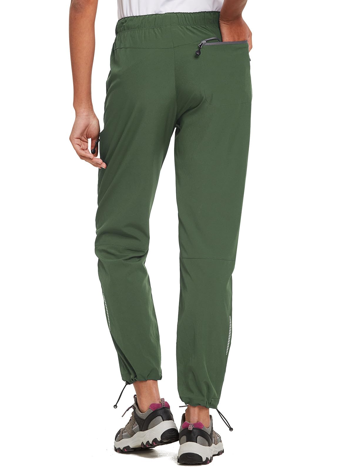 BALEAF Women's Hiking Pants Lightweight Quick Dry Water Resistant Cargo Pants 31'' Inseam for All Seasons Army Green Size XS