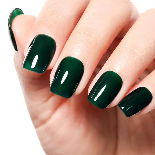 Firedeep Jelly Deep Green Gel Nail Polish Dark Green Nail Polish UV/LED Soak Off Gel Polish for Autumn and Winter 16ML 1Pcs