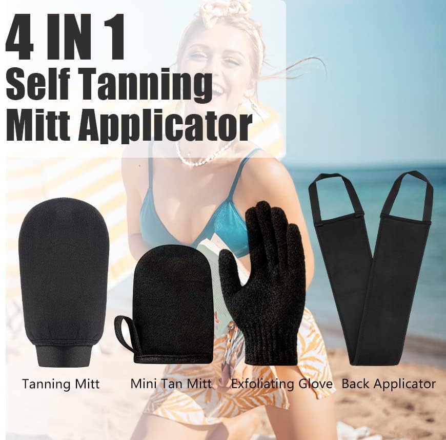 Tanning Mitts Self Tanner Mitt Applicator Kit, Self Tanning Mitt And Back Applicator Tanning Glove For Self Tan Mitt Applicator Self Tanning Mitt Applicator Sunless Tanning Mitt Self Tan Glove Tan Mit