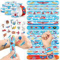 Airplane Party Favors Set - 24 Slap Bracelets & 36 Tattoos