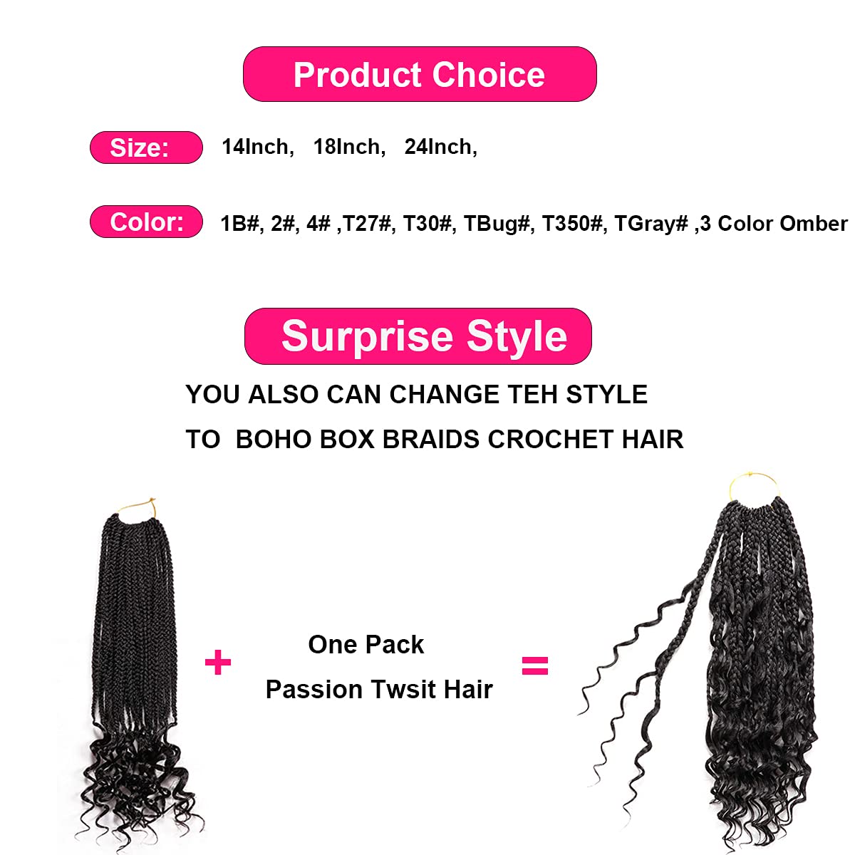 7 Packs Goddess Box Braids Crochet Hair 18 Inch Crochet Braids with Curly Ends Bohemian Crochet Hair Hair for Black Women (18 Inch 7 Packs, T30#)