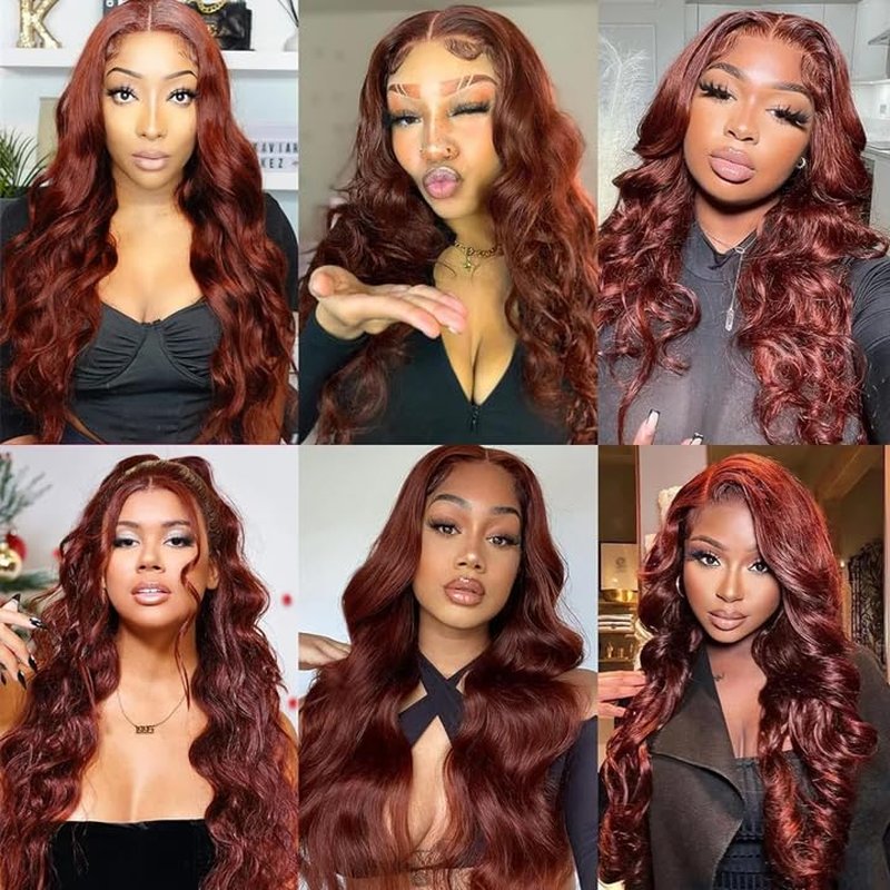 Reddish Brown Human Hair Bundles - Copper Body Wave 3 Pack
