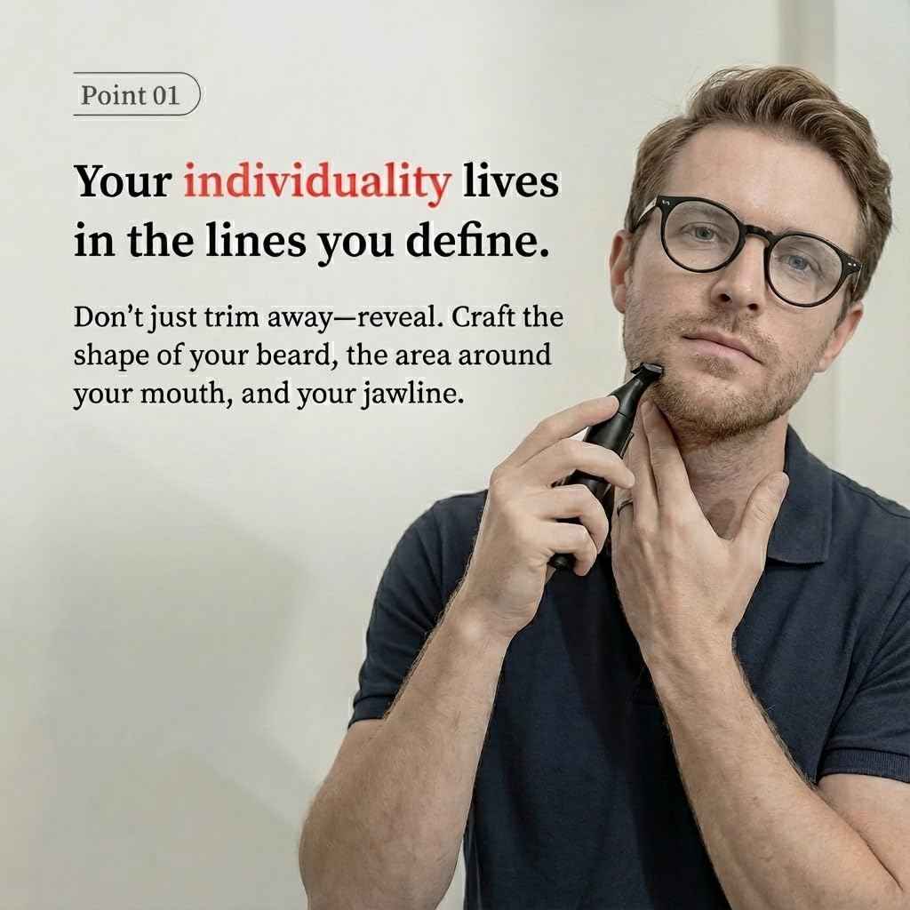 URBANER Mustache Trimmer – Cordless, Waterproof & Adjustable, 0.5–14mm Precision Settings, Lightweight Grooming Clipper with Japanese Steel Blade for Travel Use, Beard Trimmer for Men, Hair Clippers