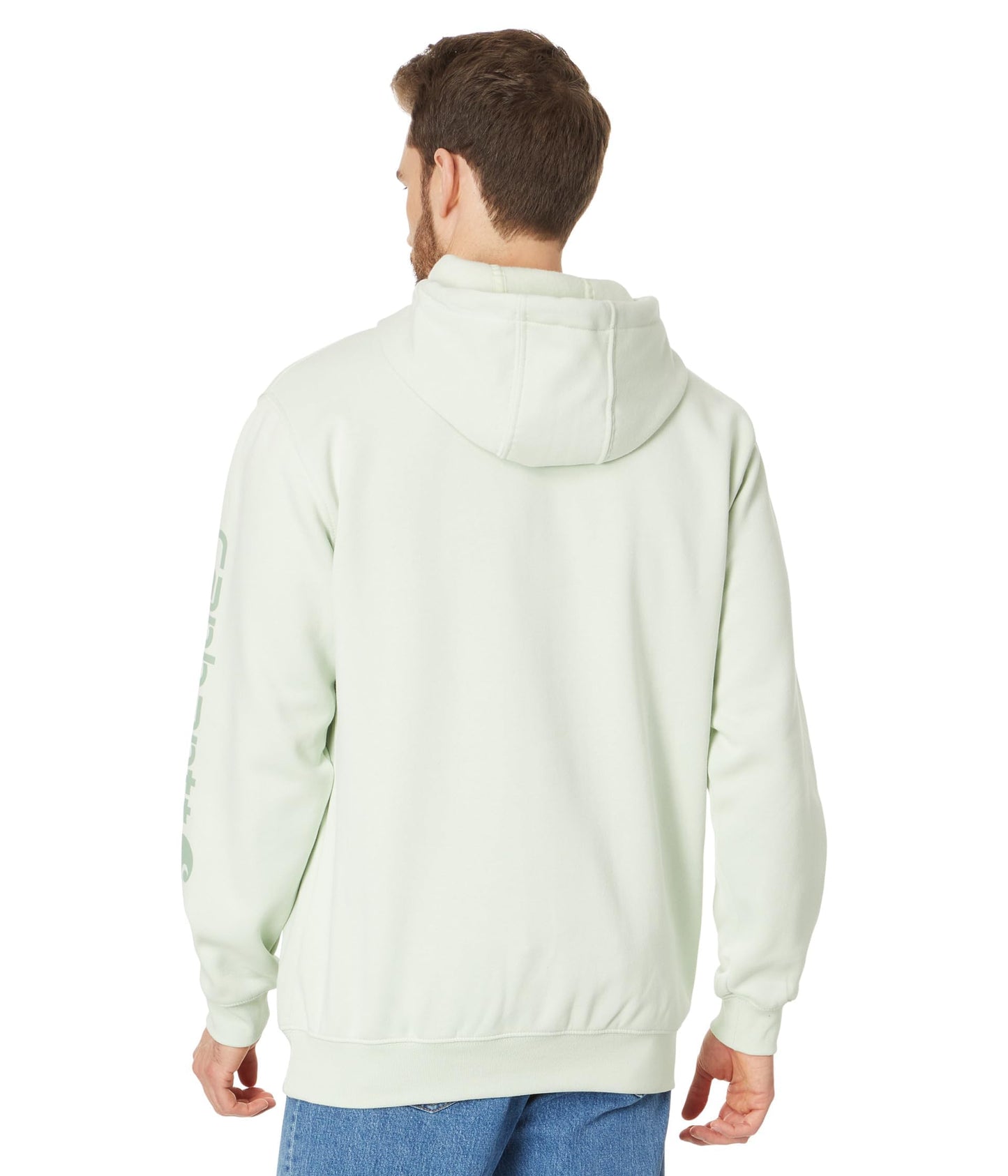 Carhartt Men's Loose Fit Midweight Logo Sleeve Graphic Sweatshirt, Tender Greens