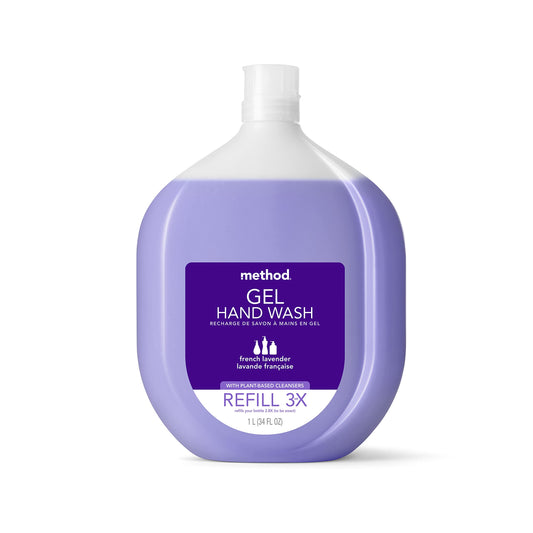 Method Gel Hand Soap, Refill, French Lavender, Recyclable Bottle, Biodegradable Formula, 34 Fl Oz (Pack of 1)