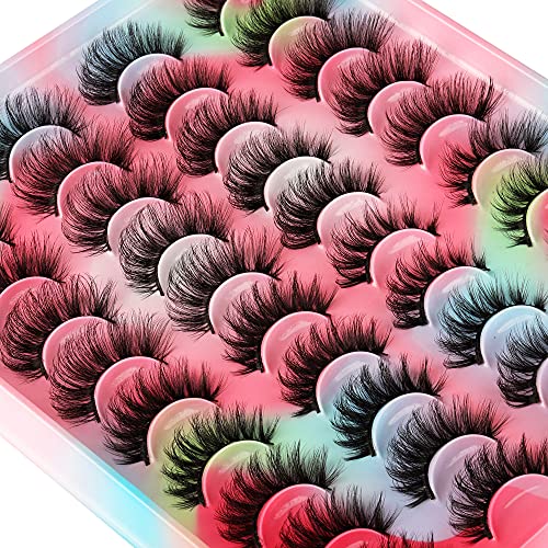 20 Pairs False Eyelashes 5D Faux Mink Natural Fluffy Lashes
