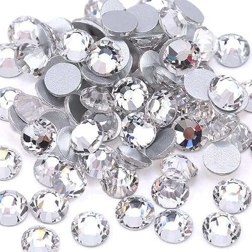 5040pcs Flatback Crystal Rhinestones Half Round Glue Fix Rhinestone for Crafts Nail Art（Crystal,SS10/2.7-2.9mm