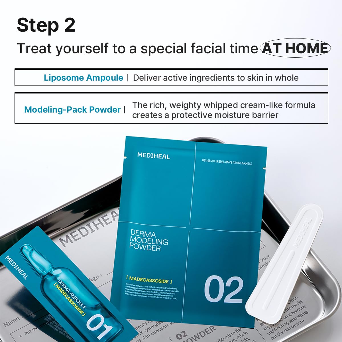 Mediheal Derma Modeling Pack (Madecassoside) - Relieving Blemish Marks For Clear Skin - Easy DIY Home Spa Kits, Hydrating Icy Jelly Mask For Skin Refreshment