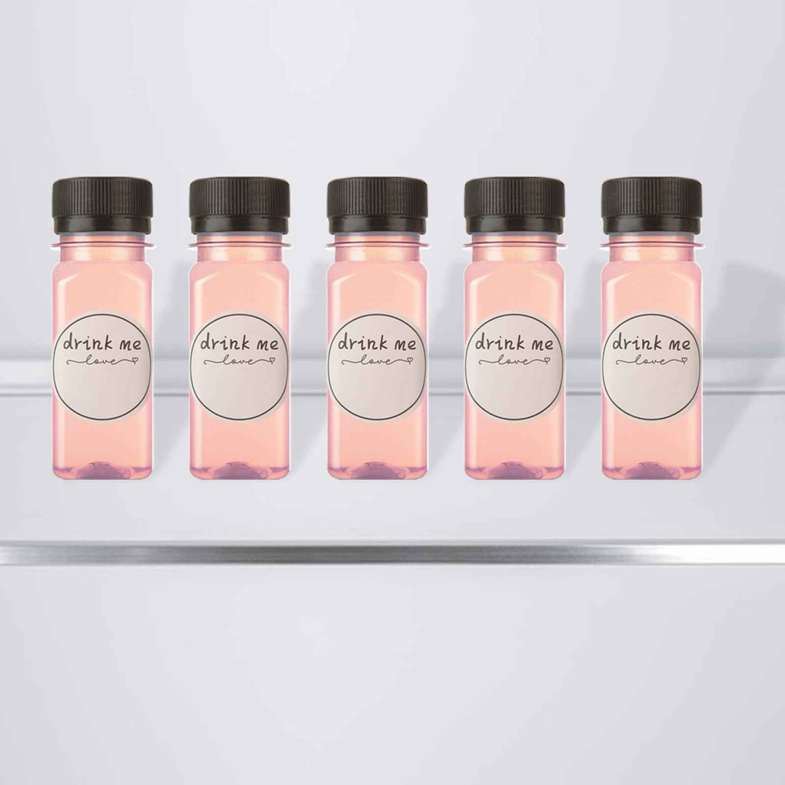 100 Pcs 2oz Plastic Bottles with Lids, Clear Plastic Bottle with Caps 2 oz for Liquids Small Reusable Ginger Shots Bottle Vial Beverage Container Leak Proof Mini Jars for Milk, Water, Ginger, Juice