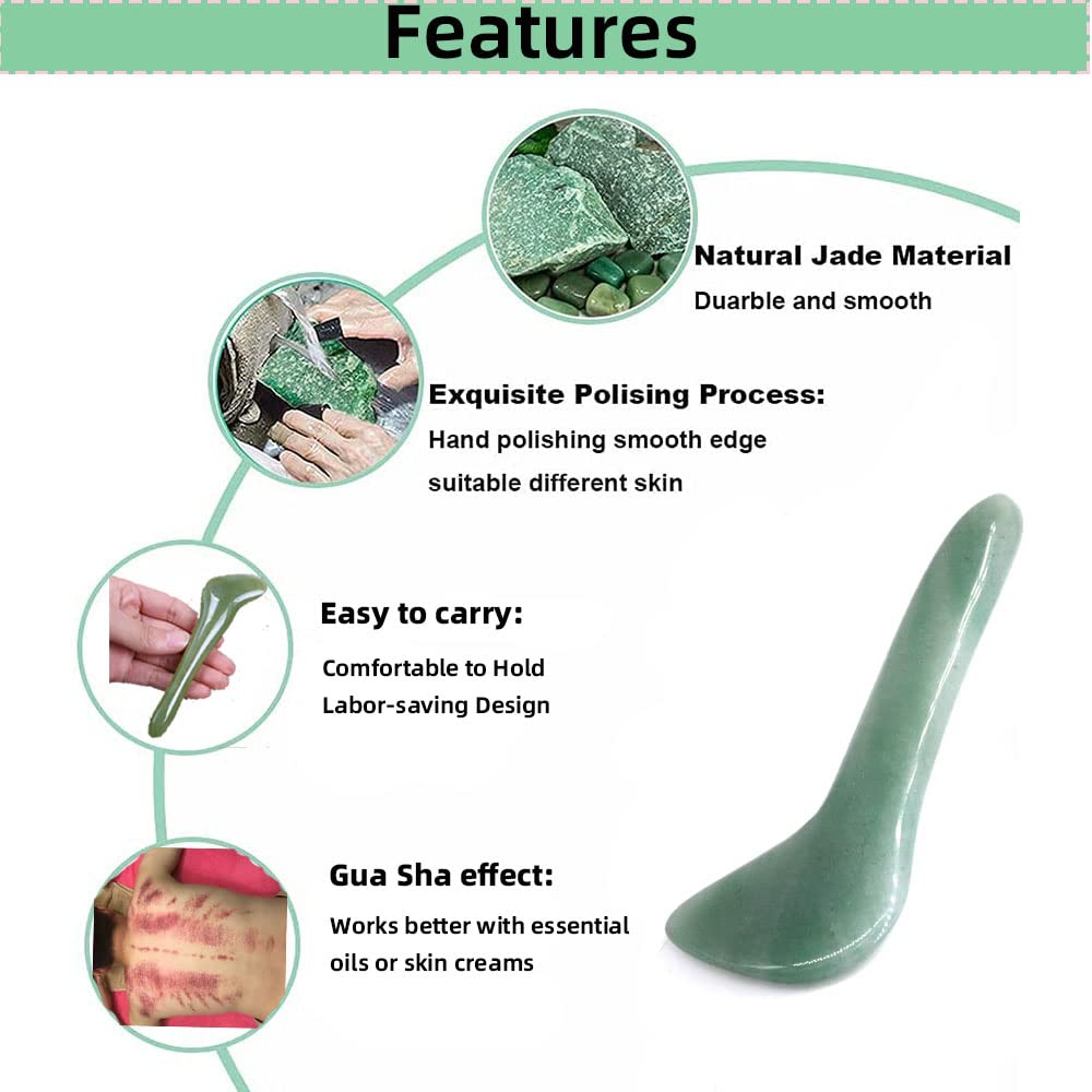 TOP SEWING Gua Sha Facial Tool Natural Jade Stone Massage Board Tools for SPA Acupuncture Therapy Trigger Point Treatment, Gua Sha Scraping