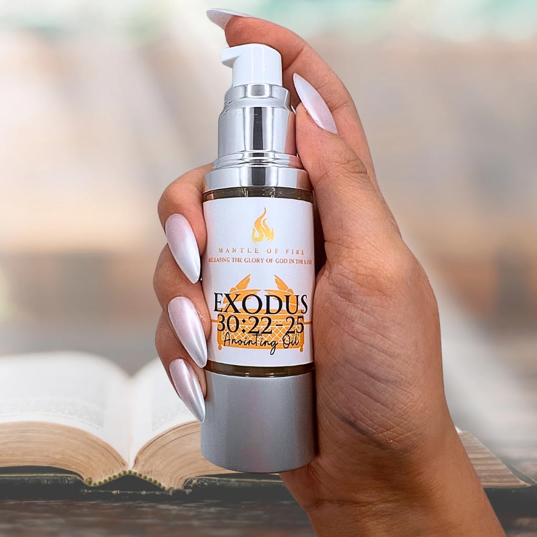 Exodus 30:22-25 Anointing Oil 1oz. Recipe God gave to Moses - 500 shekels of liquid myrrh, 250 shekels of fragrant cinnamon, 250 shekels of fragrant calamus, 500 shekels of cassia and a hin of olive oil. Comes in a top of the line spill proof, shatter pro