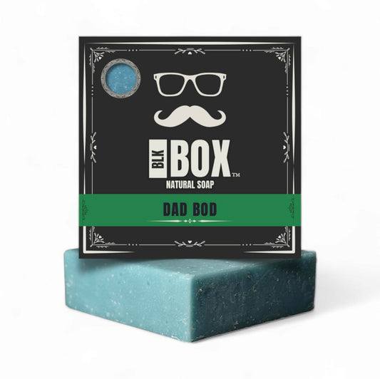 Black Box USA MADE 5oz Men's Natural Bar Soap Made from Moisturizing Natural Oils - Handmade Cold Process Soap with No Harsh Chemicals Classic Spring Scent (DAD BOD)