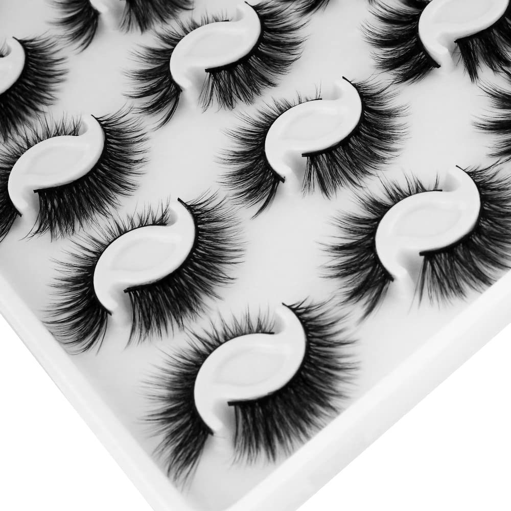 BlueSmurfs 20 Pairs Lashes Bulk 4 Styles False Lashes 3D Fluffy Festival Eye Lashes Christmas Fake Eyelashes Volume Pack