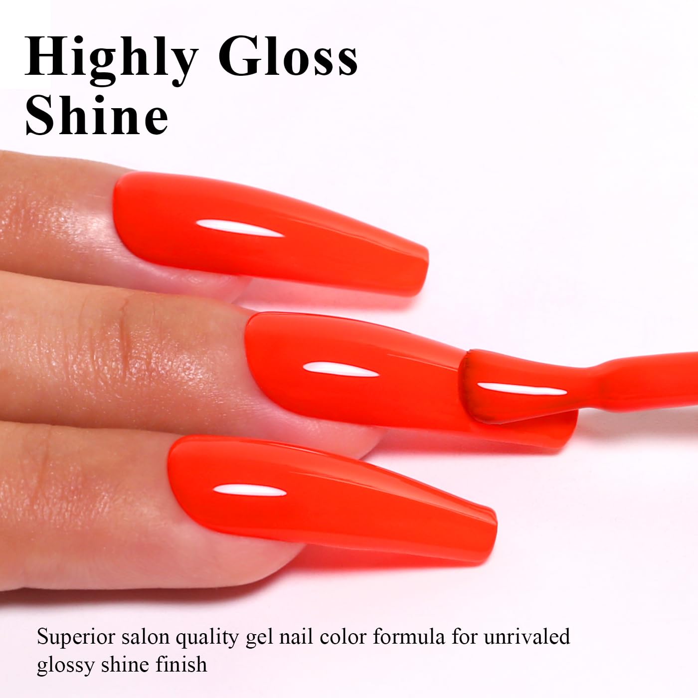 Imtiti Neon Gel Nail Polish, 15ML Orange Red Gel Polish Autumn Winter Gel Nail Polish Soak Off LED UV Nail Gel Polish DIY Nail Art Starter Manicure Salon Gel Nail Kit