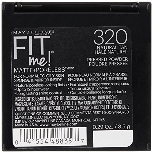Maybelline Fit Me Matte Plus Poreless Powder Natural Tan 0.3oz