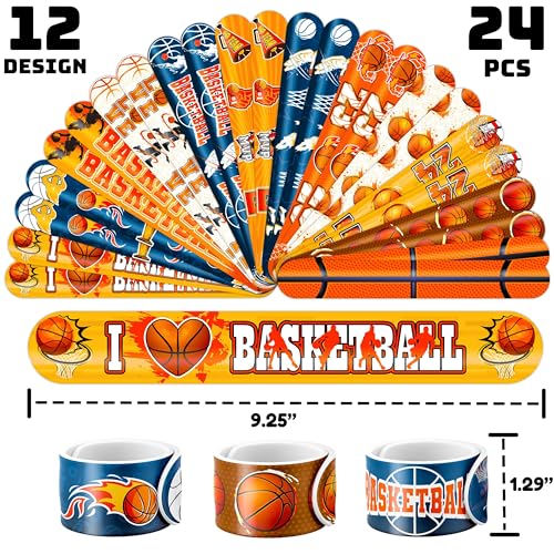 72PC Basketball Party Favor Set - Temporary Tattoos & Slap Bracelets
