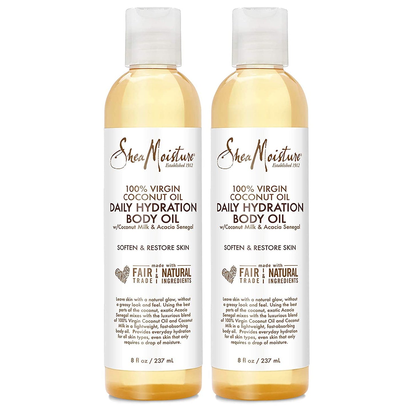 SheaMoisture Body Skin Care, Daily Hydration Body Oil with Virgin Coconut Oil & Shea Butter, Soften & Restore Radiant Healthy Glow to Dull Skin, Paraben Free