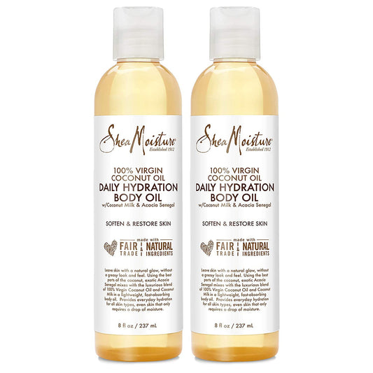 SheaMoisture Body Skin Care, Daily Hydration Body Oil with Virgin Coconut Oil & Shea Butter, Soften & Restore Radiant Healthy Glow to Dull Skin, Paraben Free