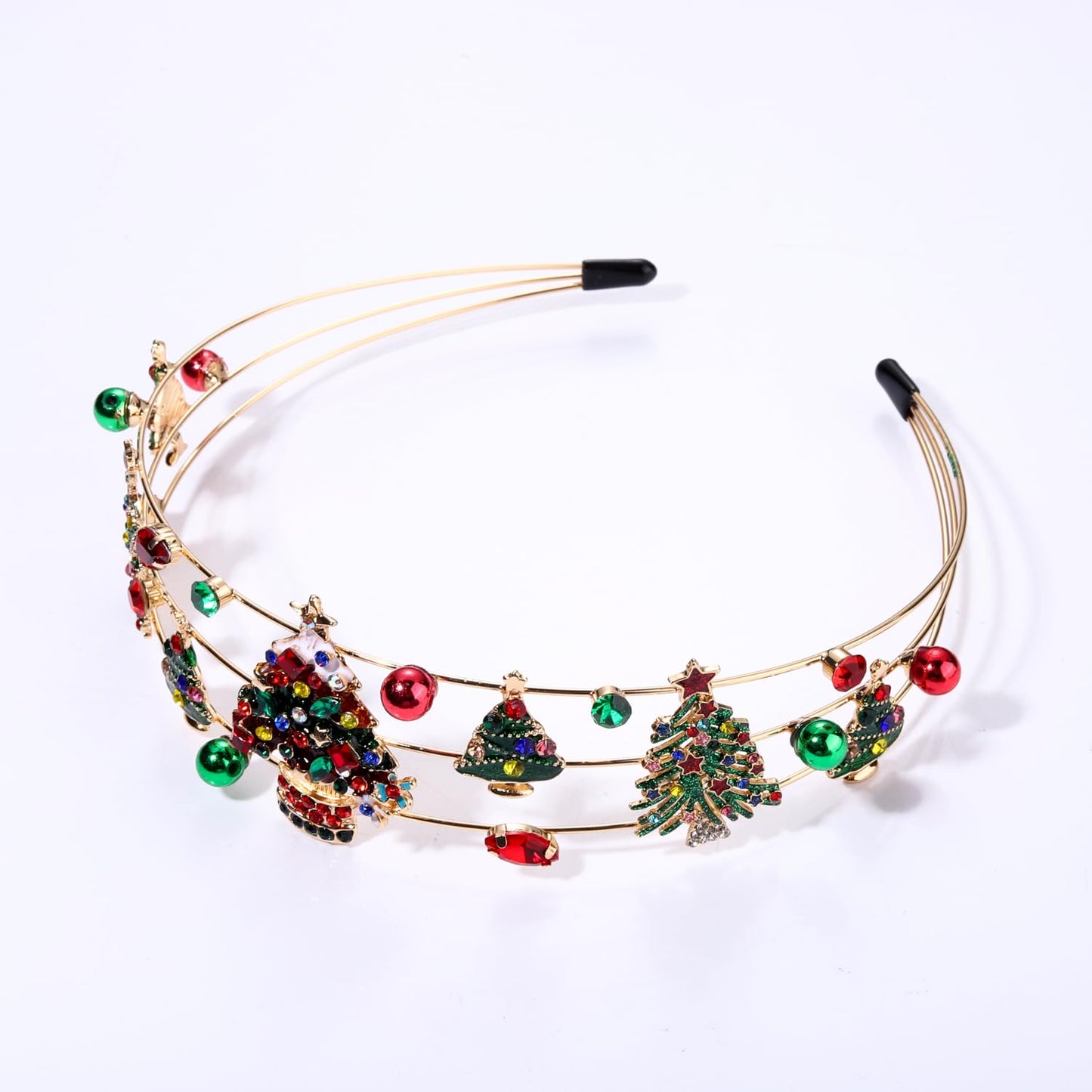 vokone Christmas Headbands for Women, Multi Layer Crystal Hairbands Holiday Party Hair Accessory Gifts (Christmas Tree)