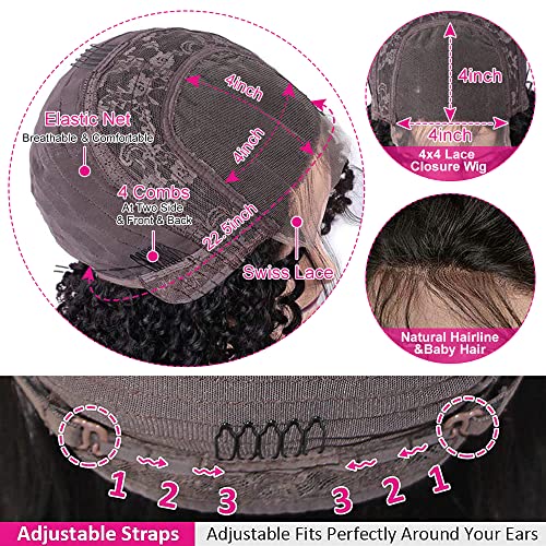 FIRIEYA Deep Wave Lace Front Wigs Human Hair 180% Density 18 Inch