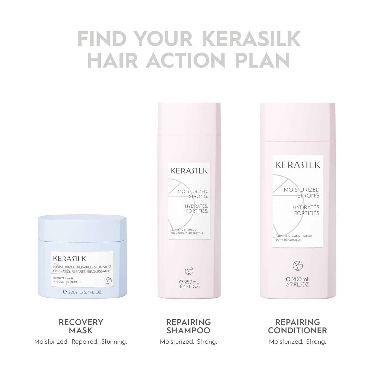 KERASILK Repairing Spray | Protects Against Breakage & Brittleness | Nourishes, Hydrates & Detangles Strands | With Heat Protection | For Dry, Stressed & Damaged Hair | 125ml