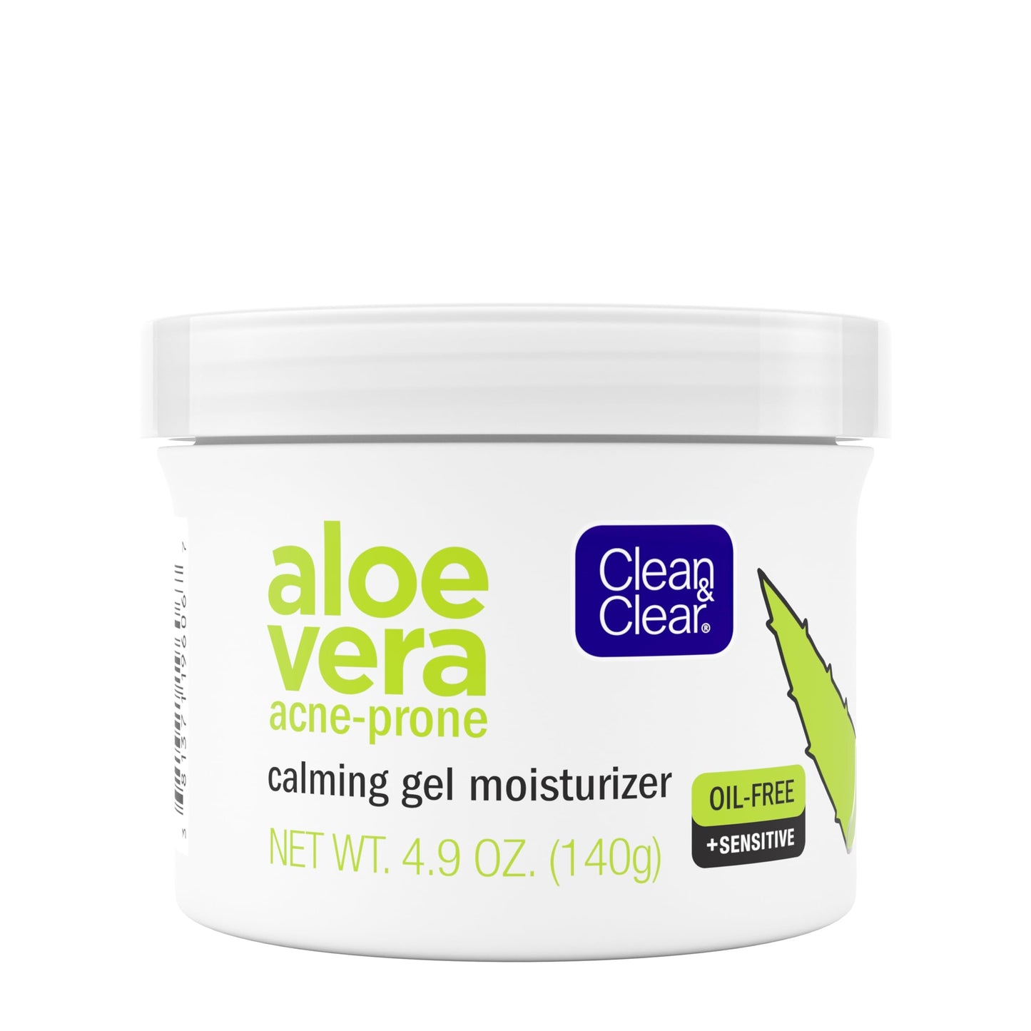 Clean & Clear Aloe Vera Calming Gel Acne Facial Moisturizer for Acne-Prone & Sensitive Skin, Oil-Free Daily Moisturizing Gel, 4.9 Oz